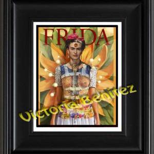 Frida Kahlo Day Of The Dead Sunflower Digital Oil..