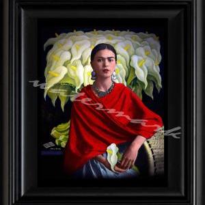 Frida Kahlo Day Of The Dead Elrebozo Red Digital..