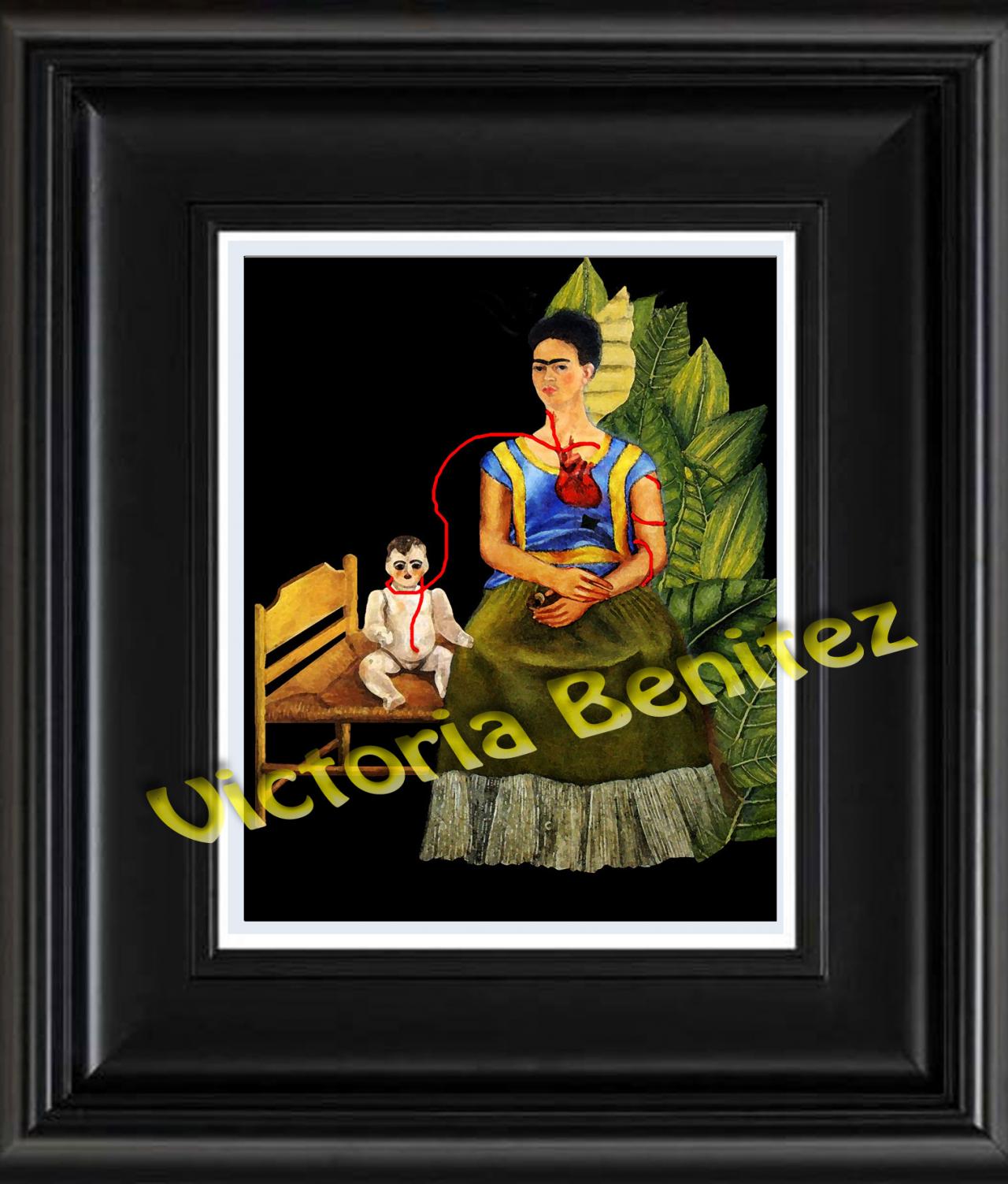 Frida Kahlo Day Of The Dead Dos Fridas Digital Oil Painting Design 8" X 10" Photo Print