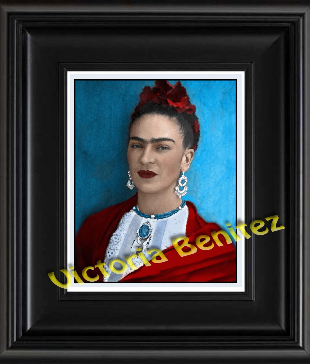 Frida Kahlo Day Of The Dead Bella Digital Oil Painting Design 8" X 10" Photo Print